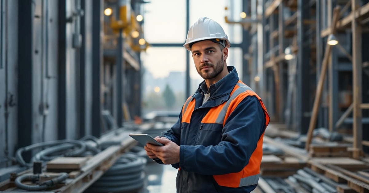Ingénieur bâtiment et travaux publics sur un chantier de construction